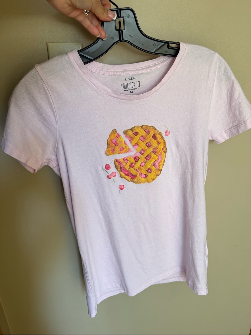 J. Crew Kids Light Pink Cherry Pie Graphic Tee
